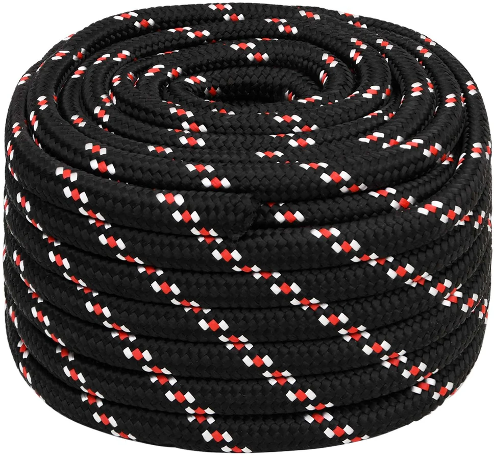 Daugiafunkcinė buitinė virvė 20 mm 50 m Juoda ir raudona PP