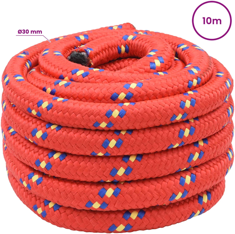 Daugiafunkcinė buitinė virvė 30 mm 10 m Raudona PP