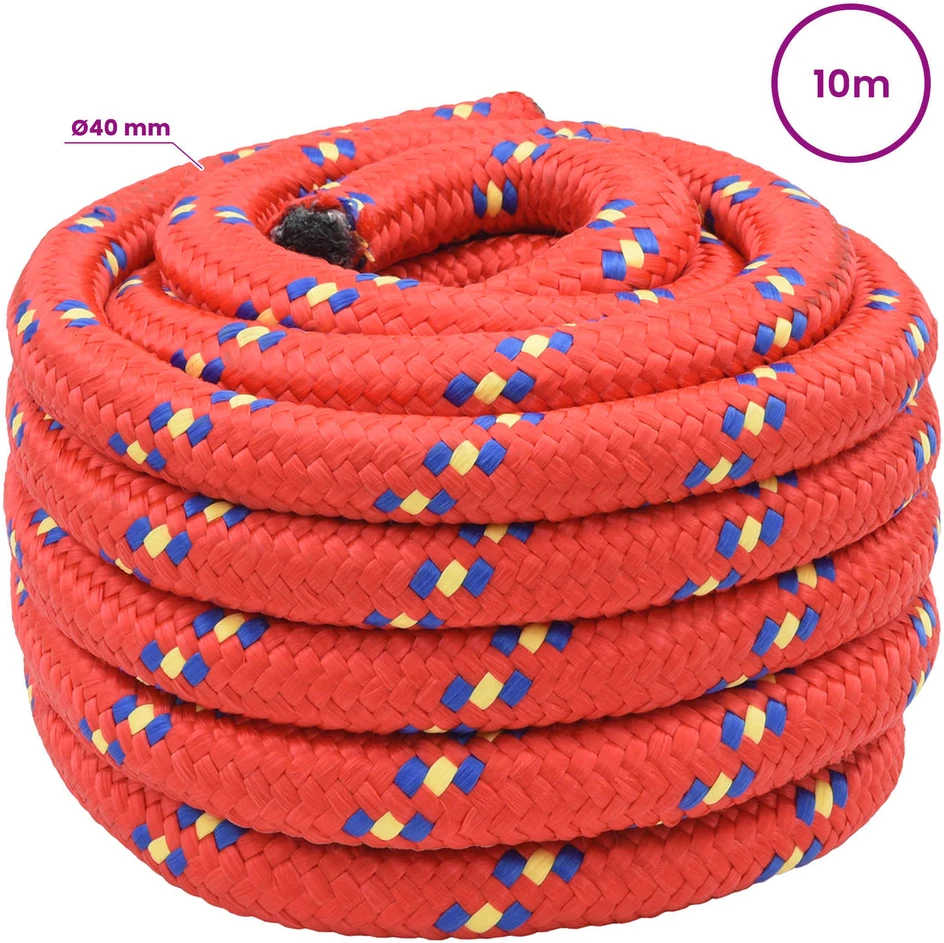 Daugiafunkcinė buitinė virvė 40 mm 10 m Raudona PP