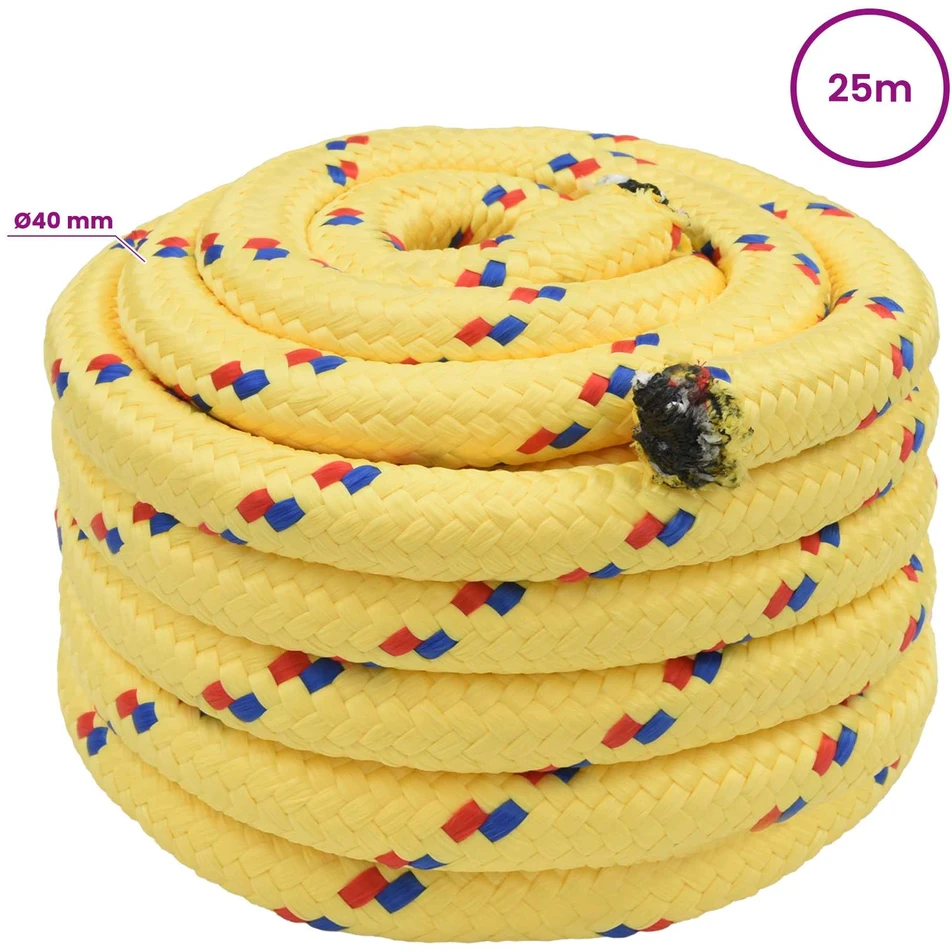Daugiafunkcinė buitinė virvė 40 mm 25 m Geltona PP