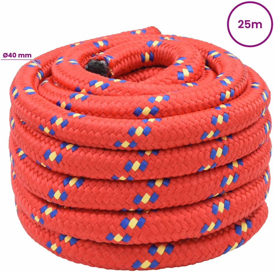 Daugiafunkcinė buitinė virvė 40 mm 25 m Raudona PP