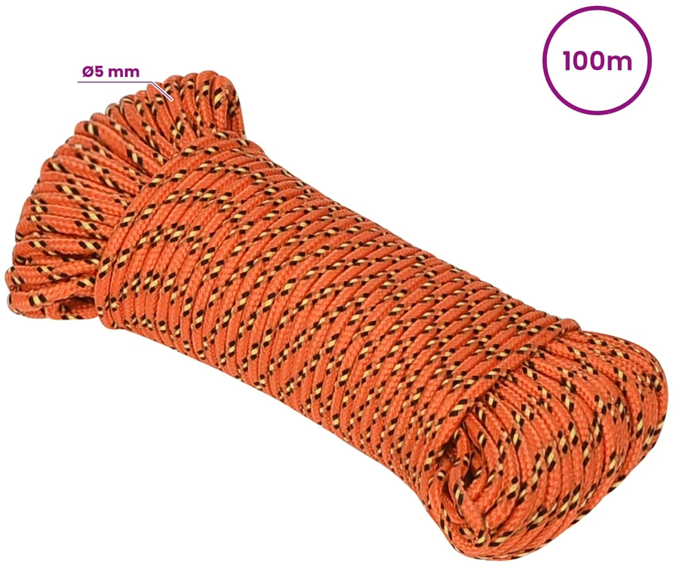 Daugiafunkcinė buitinė virvė 5 mm 100 m Oranžinė PP