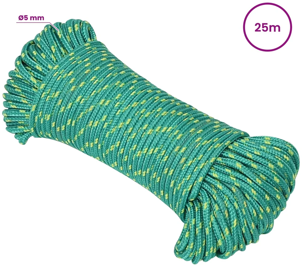 Daugiafunkcinė buitinė virvė 5 mm 25 m Žalia PP