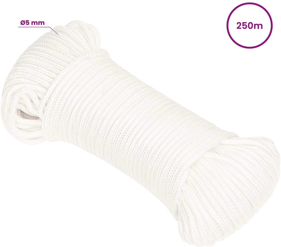 Daugiafunkcinė buitinė virvė 5 mm 250 m Balta PP