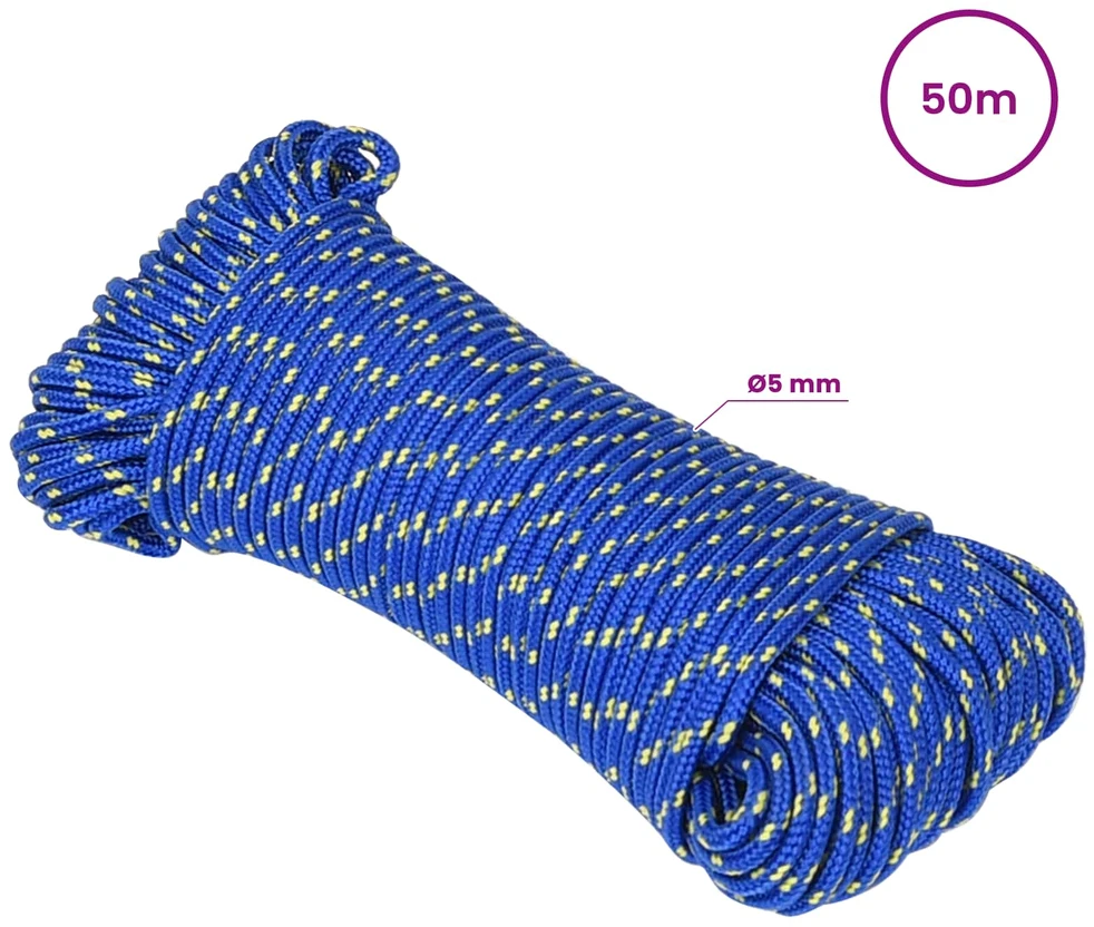 Daugiafunkcinė buitinė virvė 5 mm 50 m Mėlyna PP