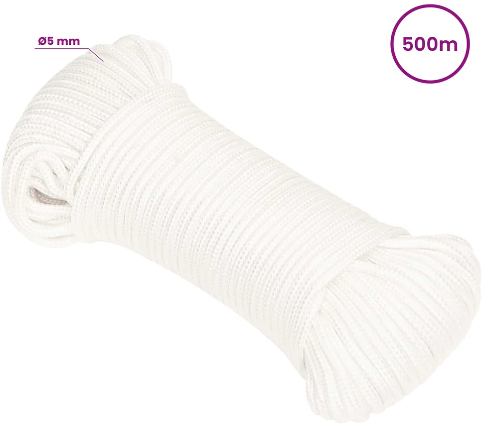 Daugiafunkcinė buitinė virvė 5 mm 500 m Balta PP