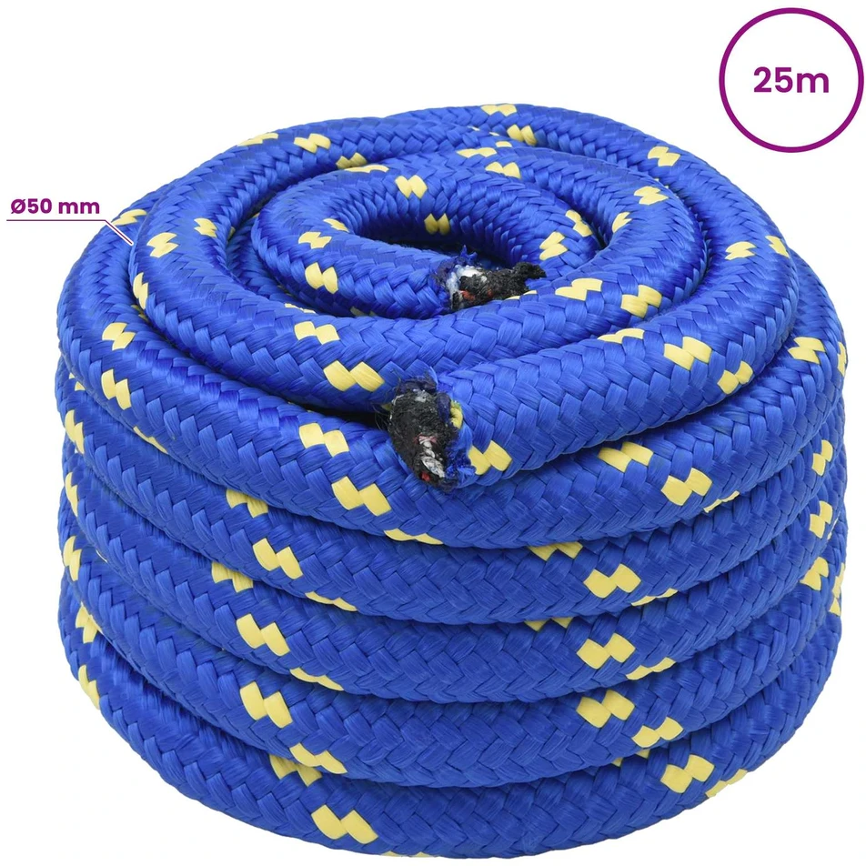 Daugiafunkcinė buitinė virvė 50 mm 25 m Mėlyna PP