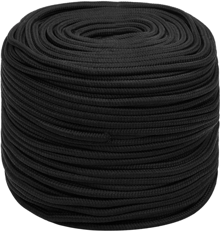 Daugiafunkcinė buitinė virvė 6 mm 100 m Juoda PP