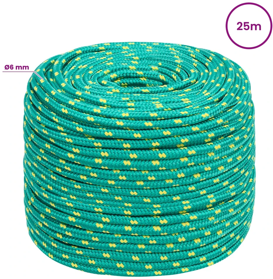Daugiafunkcinė buitinė virvė 6 mm 25 m Žalia PP