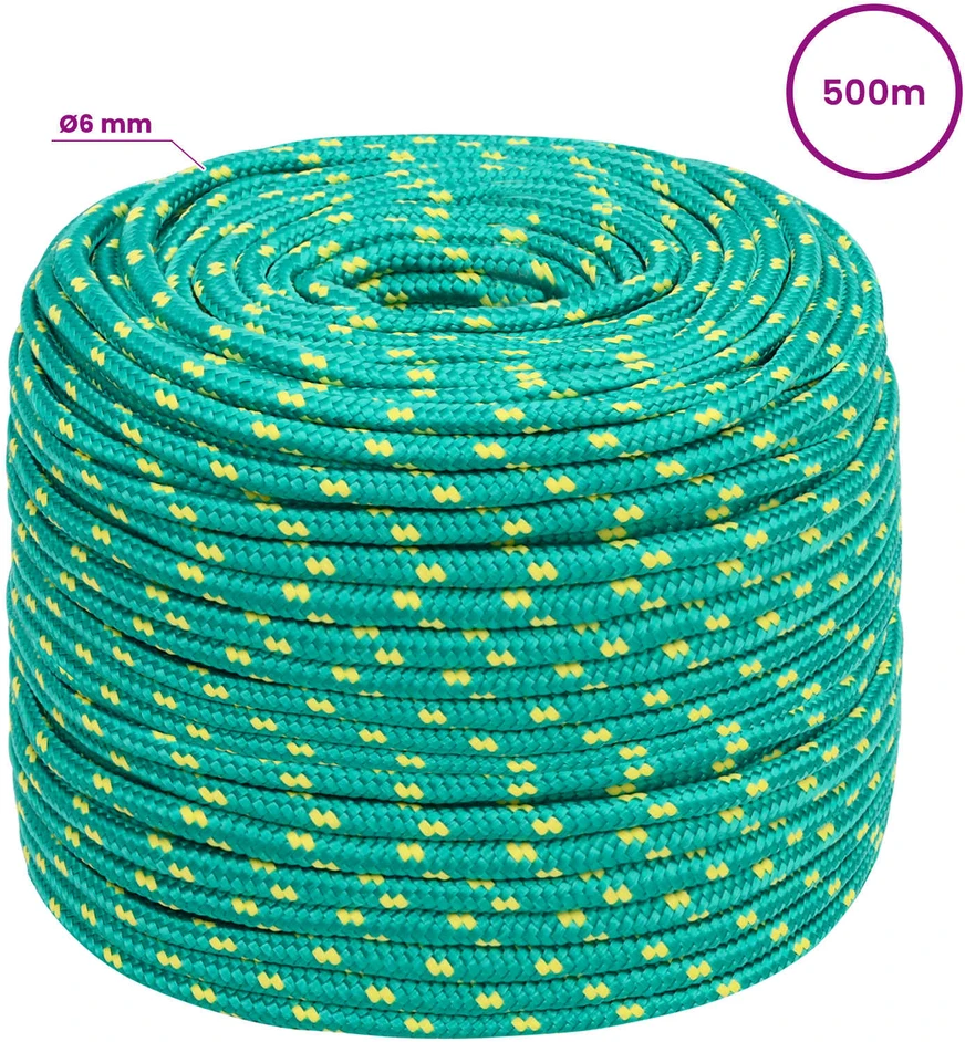 Daugiafunkcinė buitinė virvė 6 mm 500 m Žalia PP