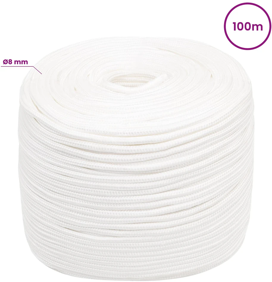 Daugiafunkcinė buitinė virvė 8 mm 100 m Balta PP