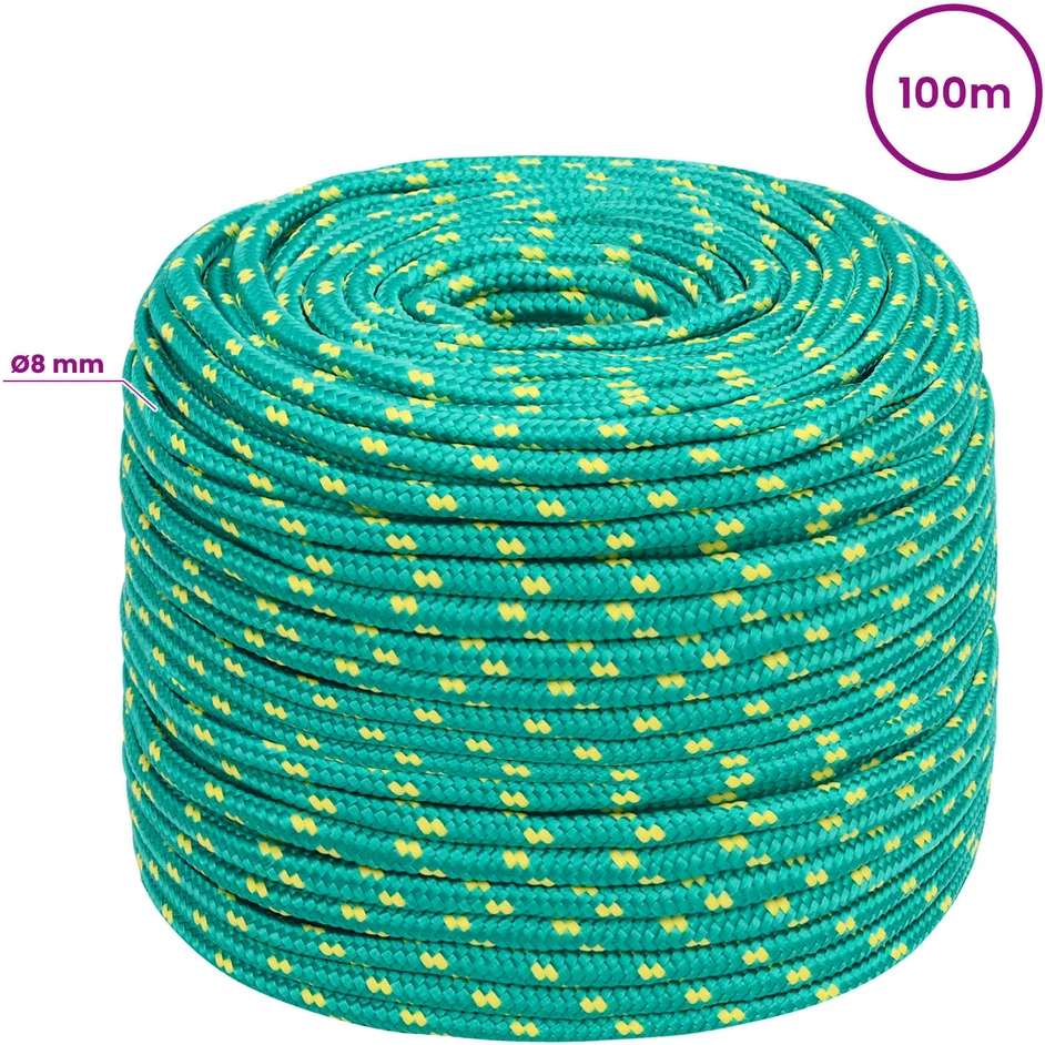 Daugiafunkcinė buitinė virvė 8 mm 100 m Žalia PP