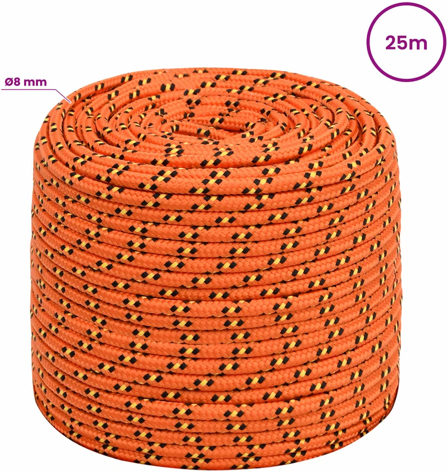 Daugiafunkcinė buitinė virvė 8 mm 25 m Oranžinė PP