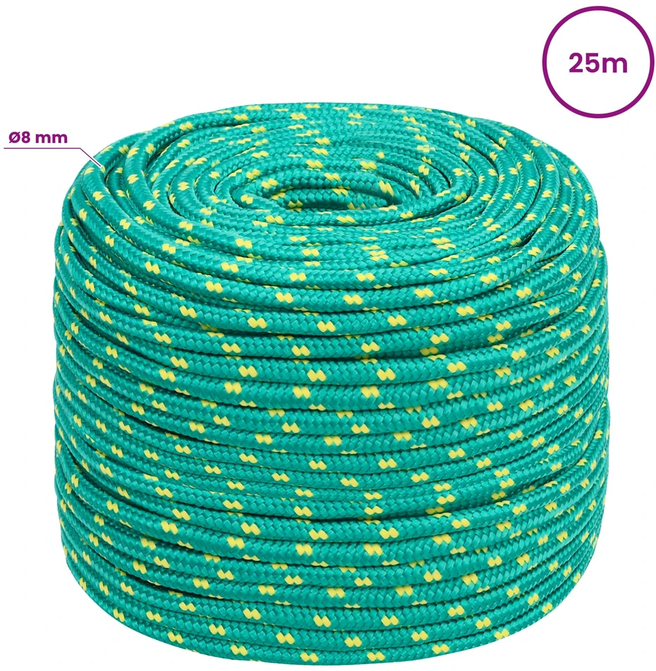 Daugiafunkcinė buitinė virvė 8 mm 25 m Žalia PP
