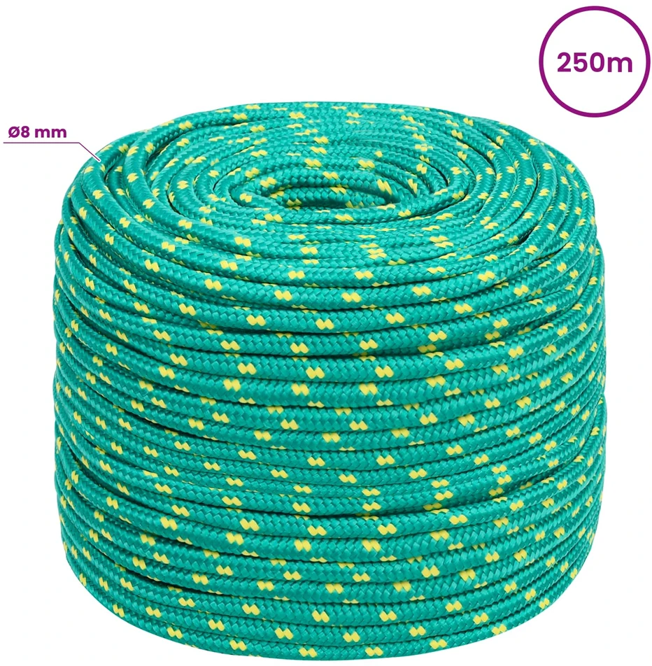 Daugiafunkcinė buitinė virvė 8 mm 250 m Žalia PP