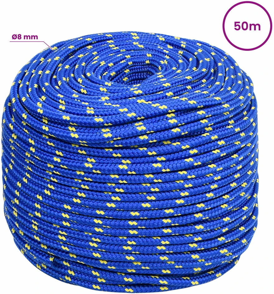 Daugiafunkcinė buitinė virvė 8 mm 50 m Mėlyna PP