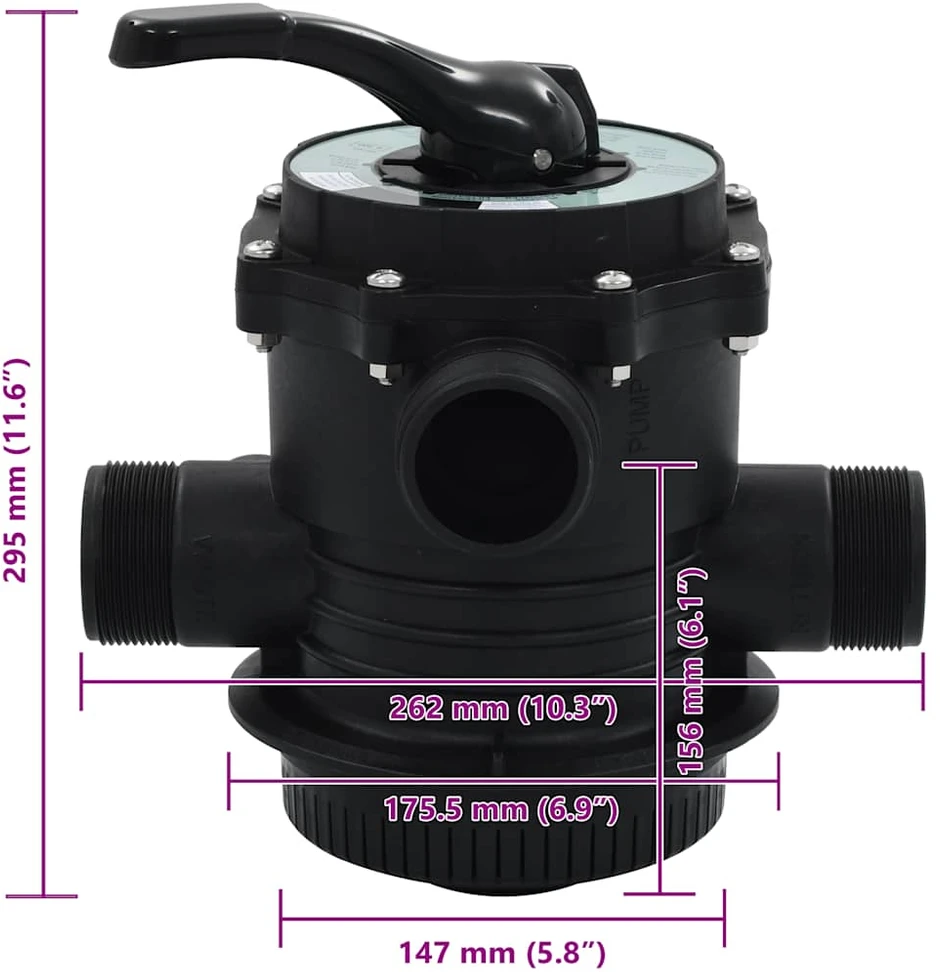 Daugiaprievadinis vožtuvas smėlio filtrui, ABS, 1,5", 6 krypčių