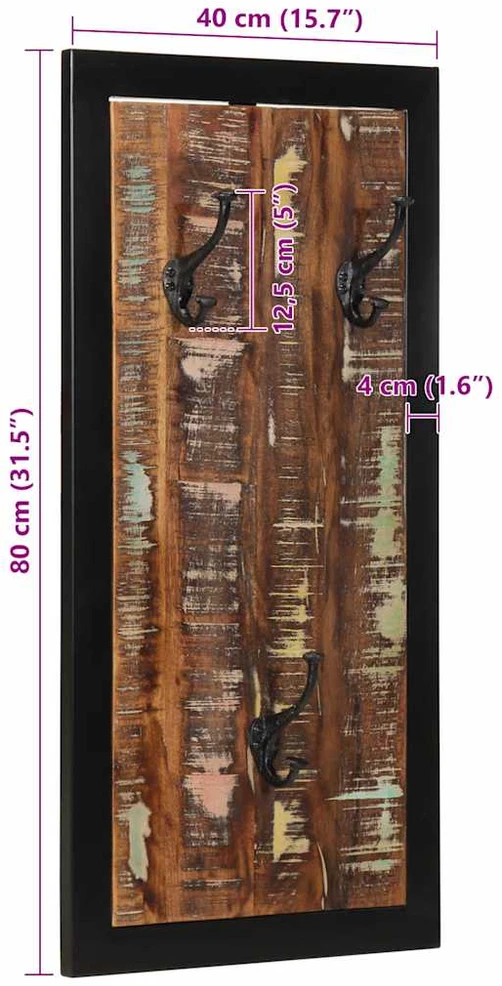 Daugiaspalvė paltų kabykla 40x2x80 cm Regeneruota medžio masyva