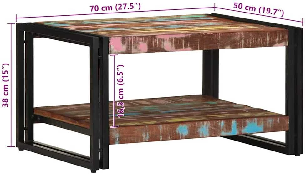 Daugiaspalvis kavos staliukas, 70x50x38cm, perdirbta mediena