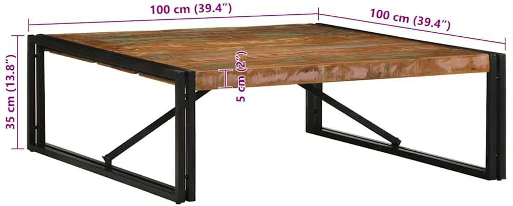 daugiaspalvis kavos staliukas perdirbta medžio masyva