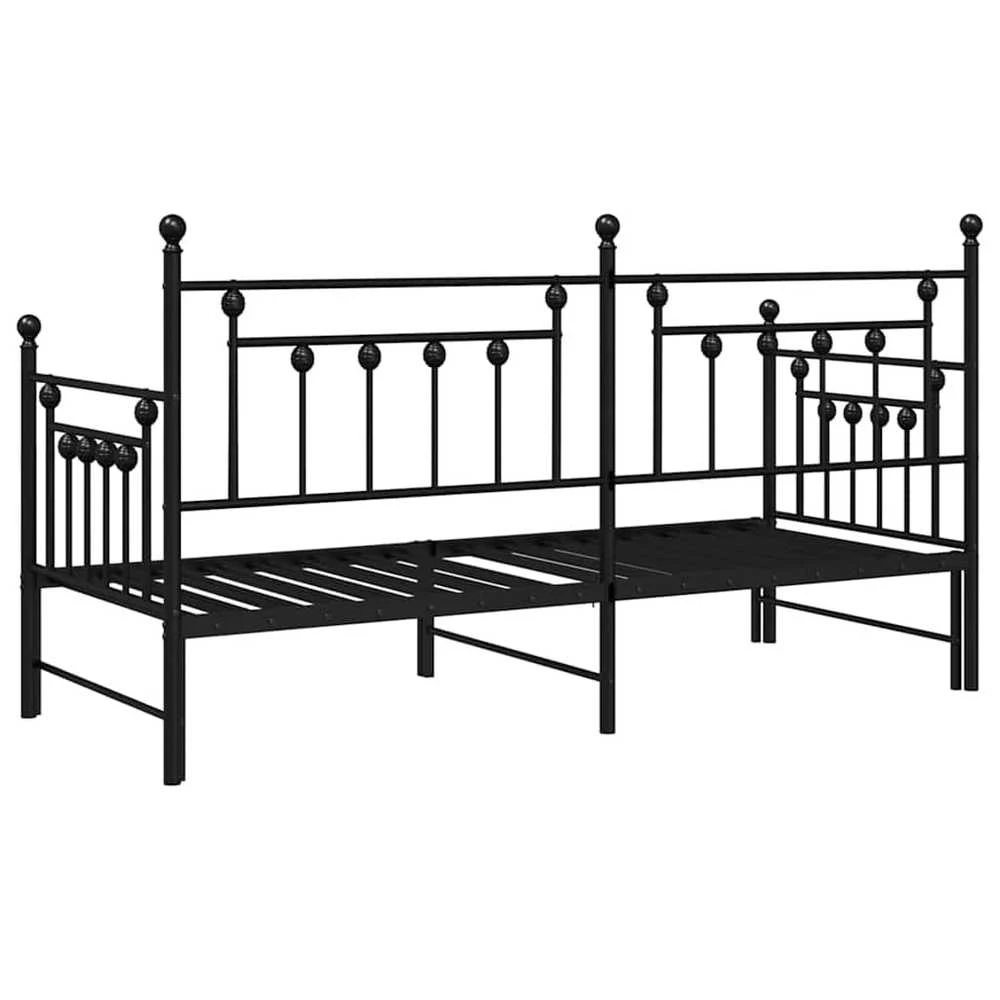 Lova Dienos lovos rėmas Juoda 80 x 200 cm Plienas