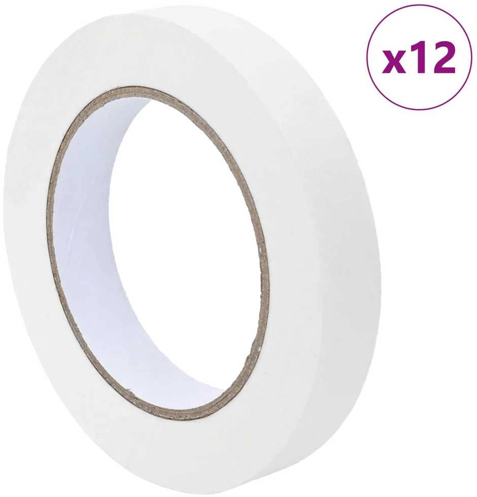 Dažytojo maskavimo juostos 12 vnt. Balta 19mm x 50m Popierius