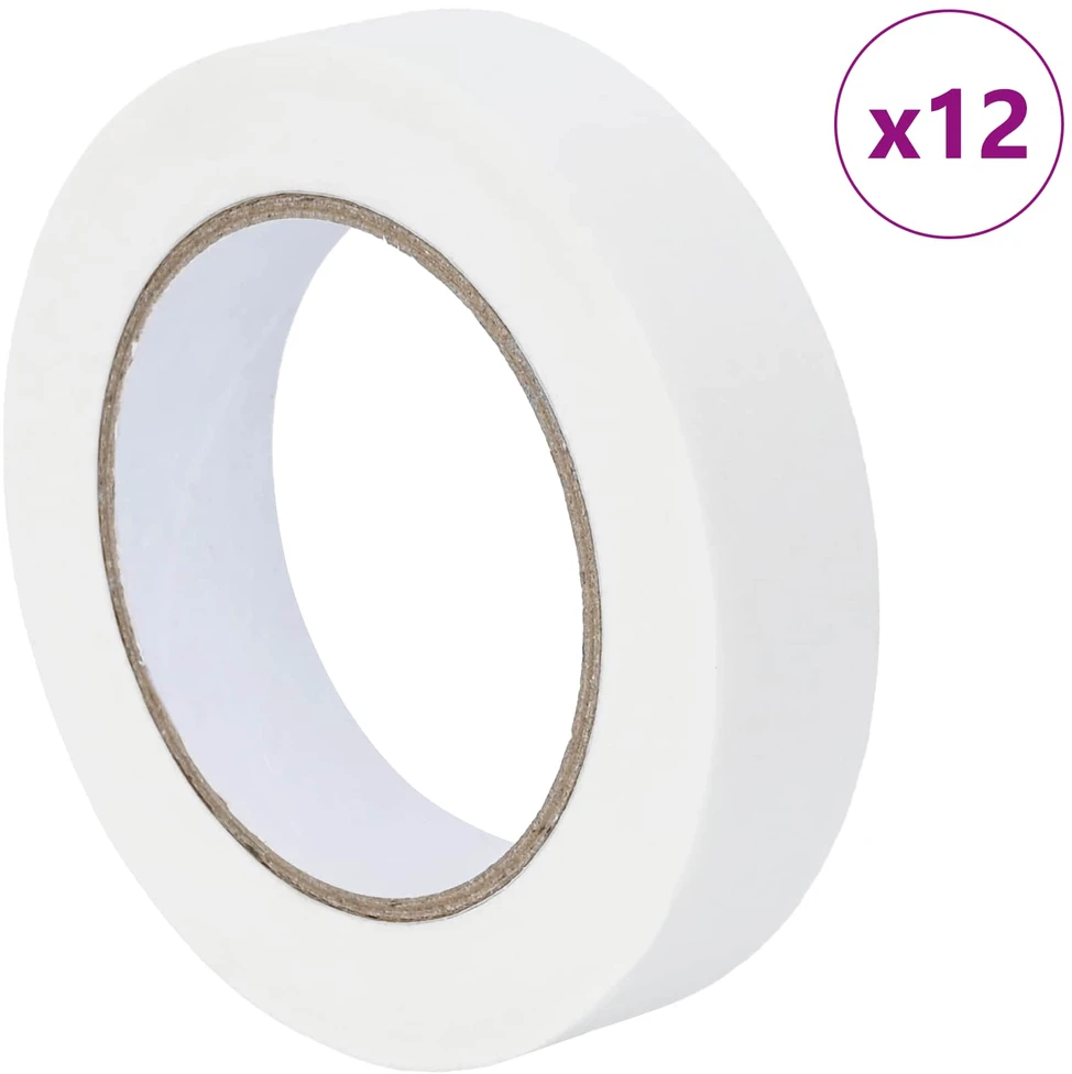 Dažytojo maskavimo juostos 12 vnt. Balta 25mm x 50m Popierius