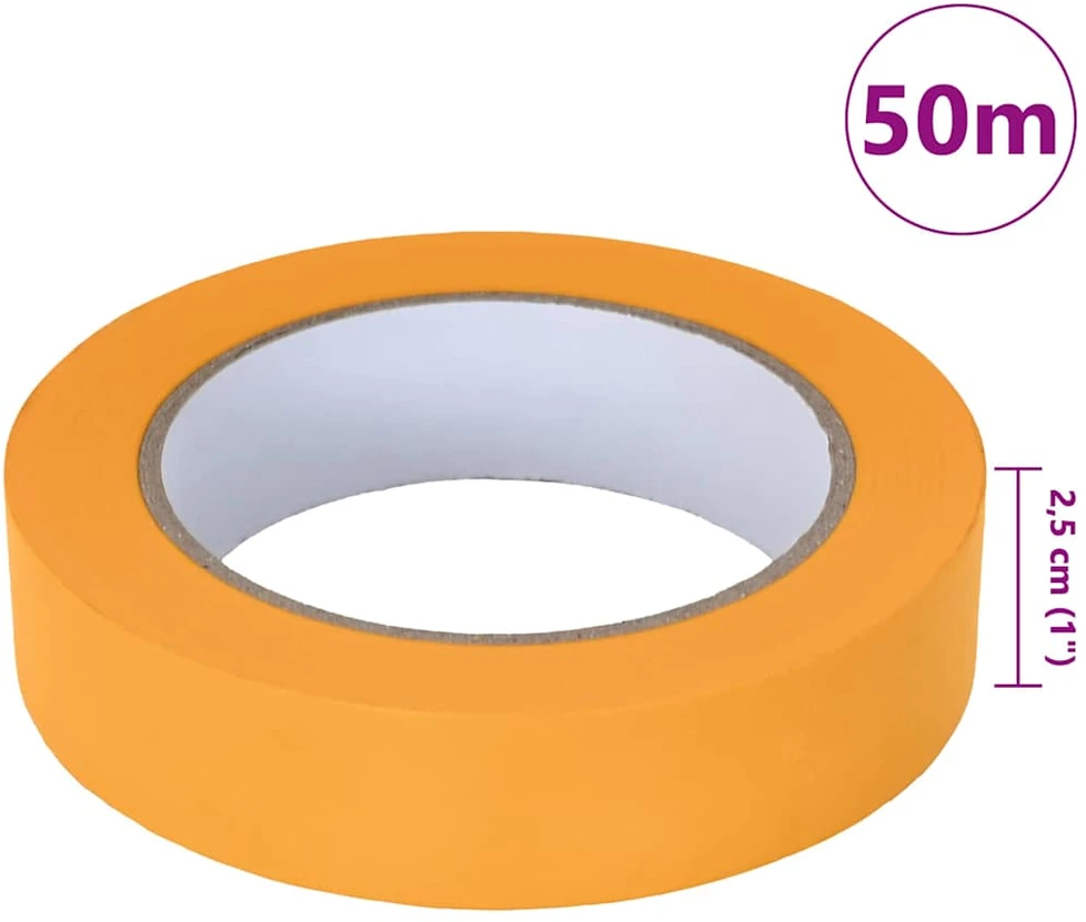 Dažytojo maskavimo juostos 12 vnt. Geltona 25mm x 50m Popierius