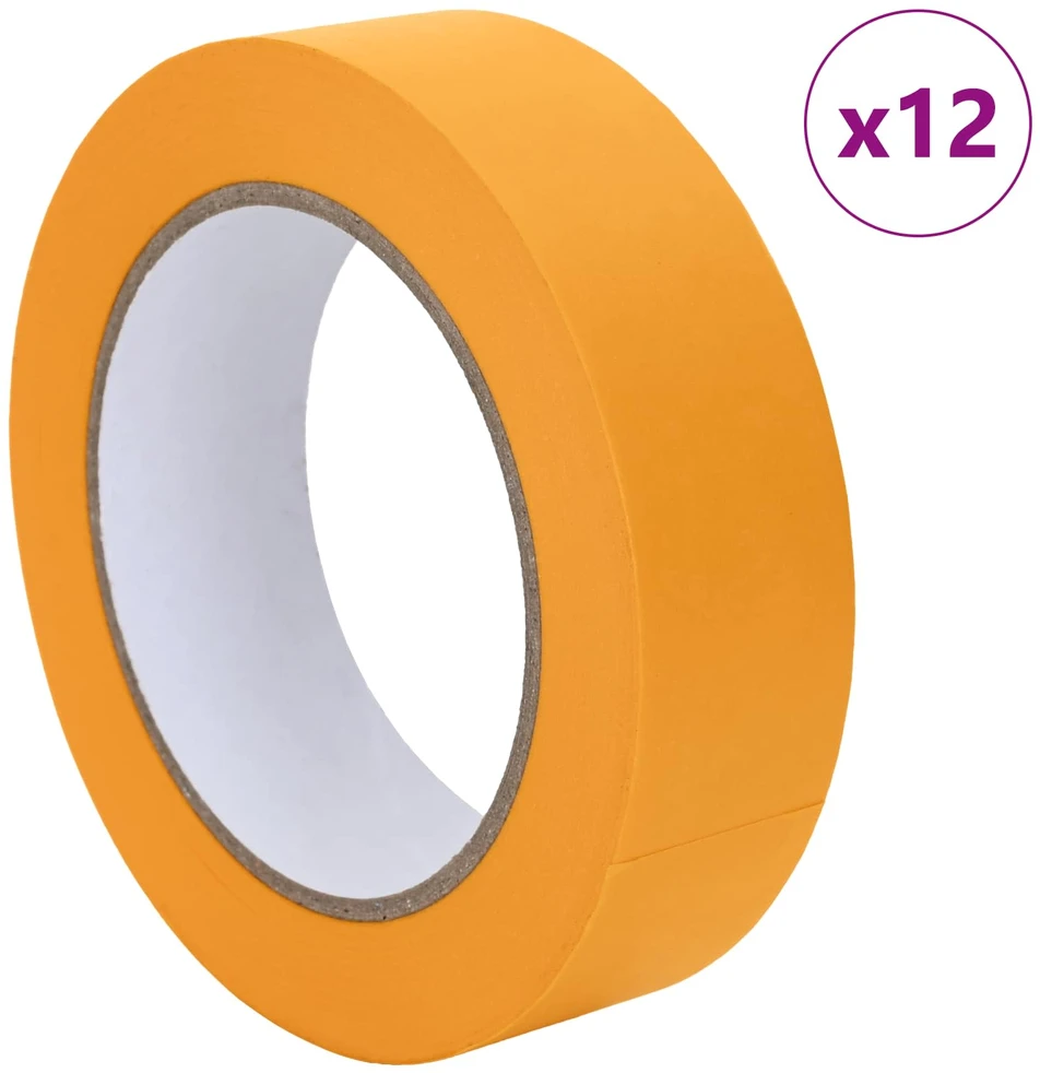 Dažytojo maskavimo juostos 12 vnt. Geltona 30mm x 50m Popierius