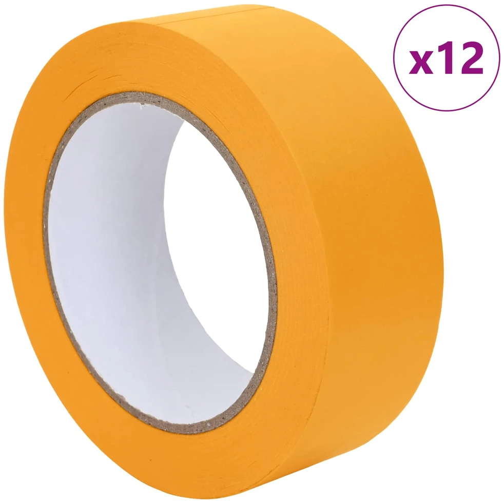 Dažytojo maskavimo juostos 12 vnt. Geltona 38mm x 50m Popierius