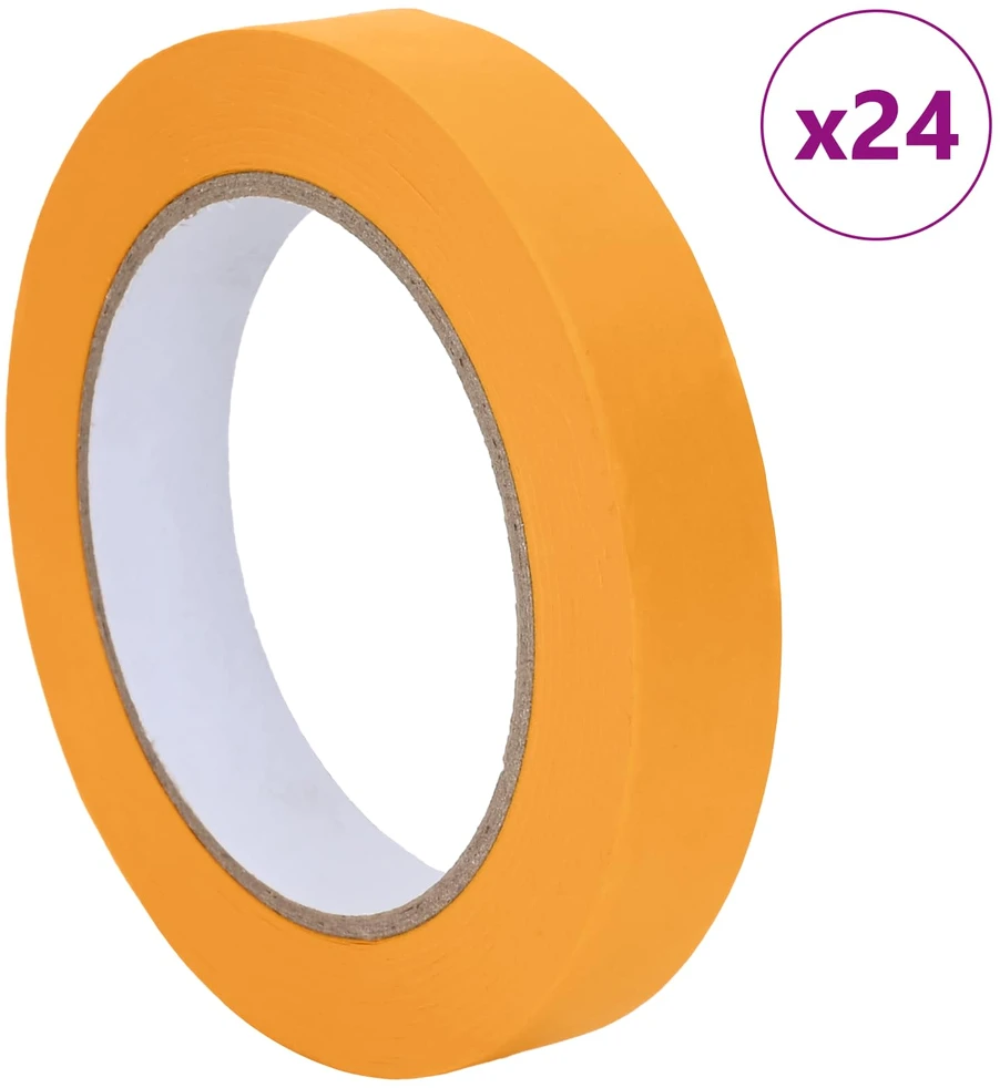 Dažytojo maskavimo juostos 24 vnt. Geltona 19mm x 50m Popierius