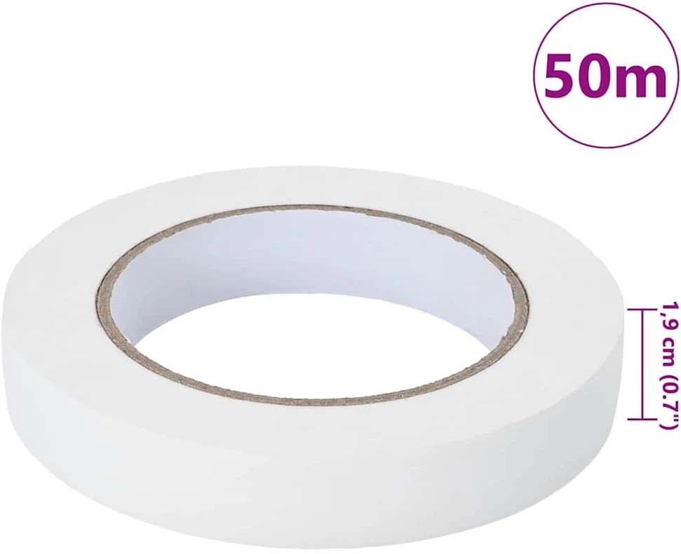 Dažytojo maskavimo juostos 50 vnt. Balta 19mm x 50m Popierius