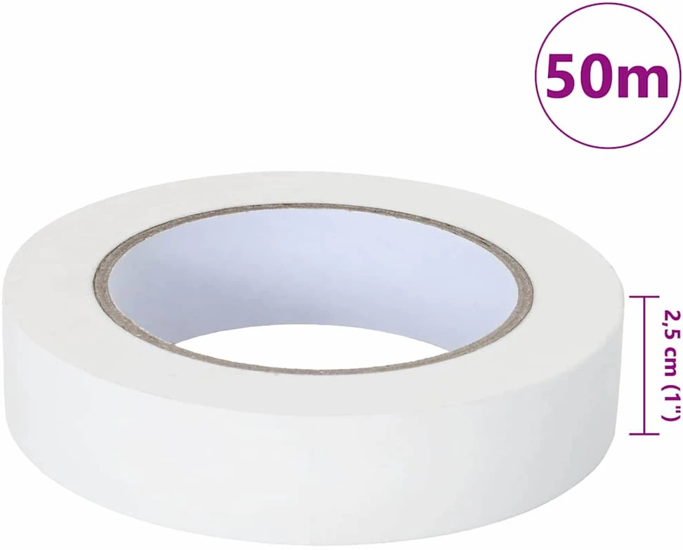 Dažytojo maskavimo juostos 50 vnt. Balta 25mm x 50m Popierius