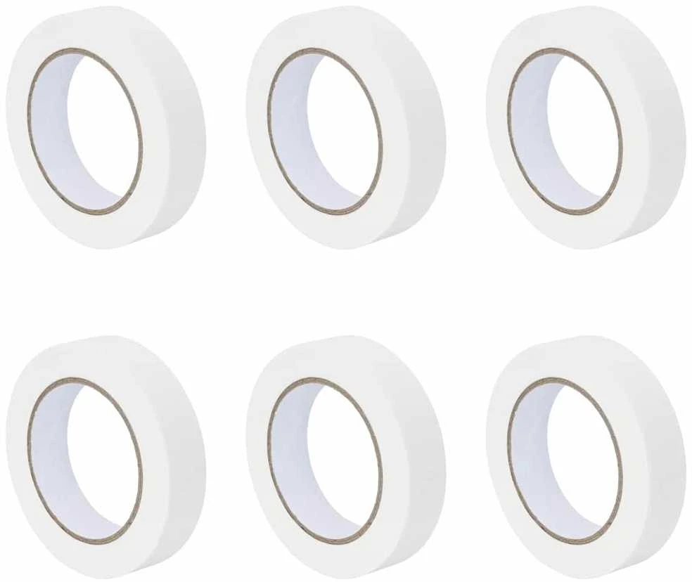 Dažytojo maskavimo juostos 6 vnt. Balta 25mm x 50m Popierius