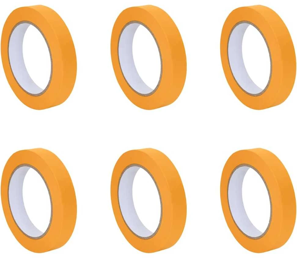 Dažytojo maskavimo juostos 6 vnt. Geltona 19mm x 50m Popierius