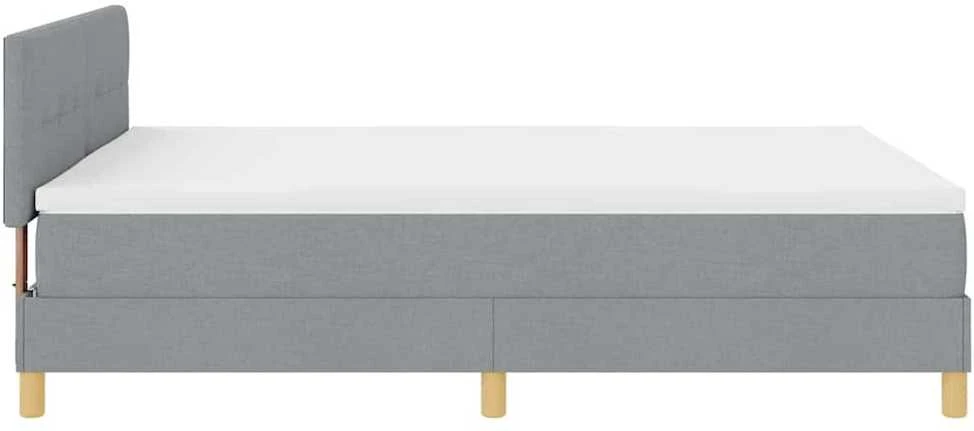Kiemas lova su pagalve Šviesiai pilka 140 x 190 cm audinys