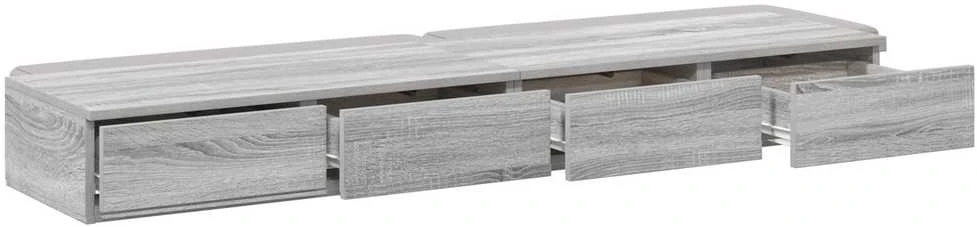Lovos stalčiai Pilkas Sonoma 150 x 36,5 x 16,5 cm