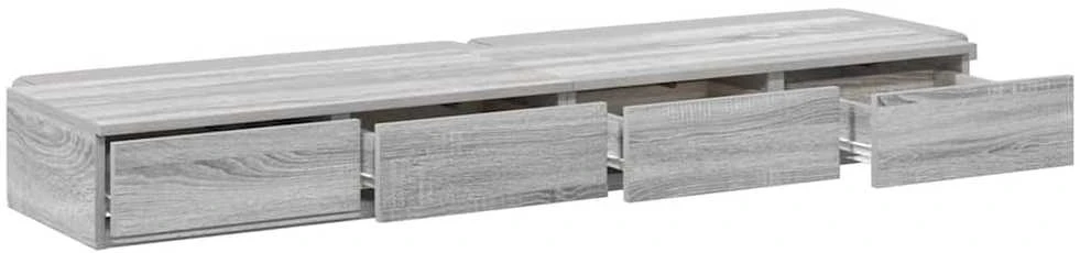 Lovos stalčiai Pilkas Sonoma 150 x 36,5 x 16,5 cm