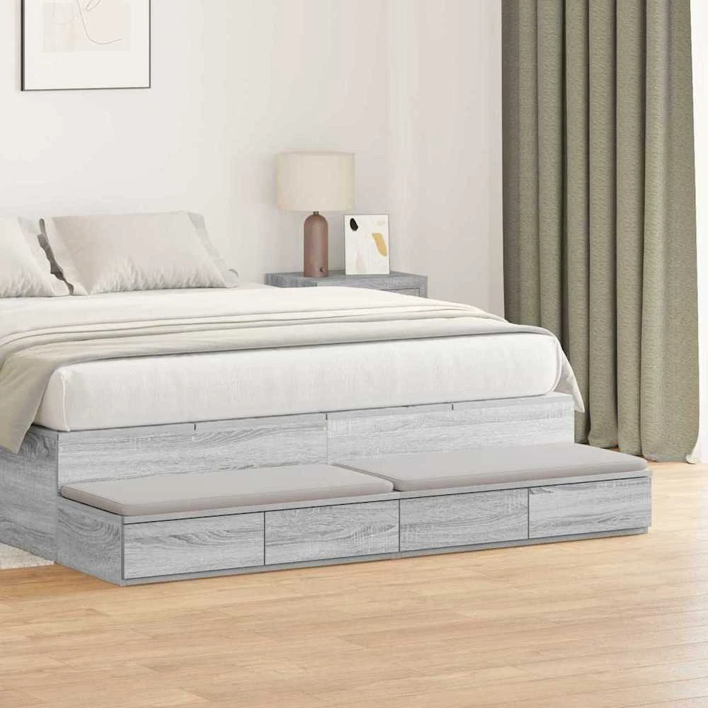 Lovos stalčiai Pilkas Sonoma 150 x 36,5 x 16,5 cm