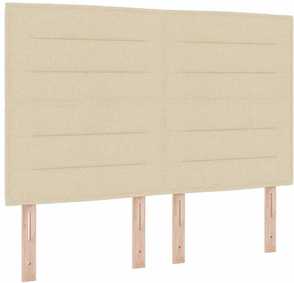 Kiemas lova su čiužiniu su LED Kreminė 140 x 190 cm audinys