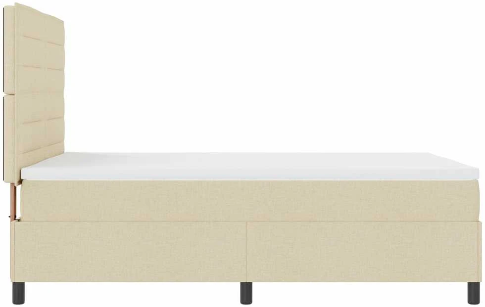 Kiemas lova su čiužiniu su LED Kreminė 140 x 190 cm audinys