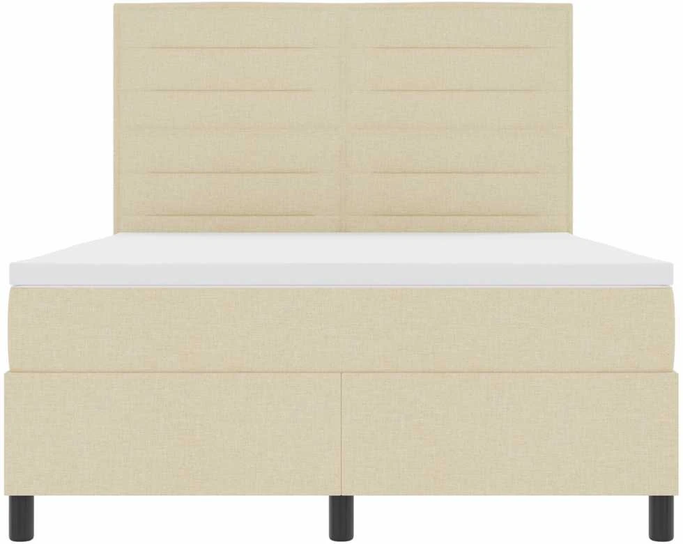Kiemas lova su čiužiniu su LED Kreminė 140 x 190 cm audinys