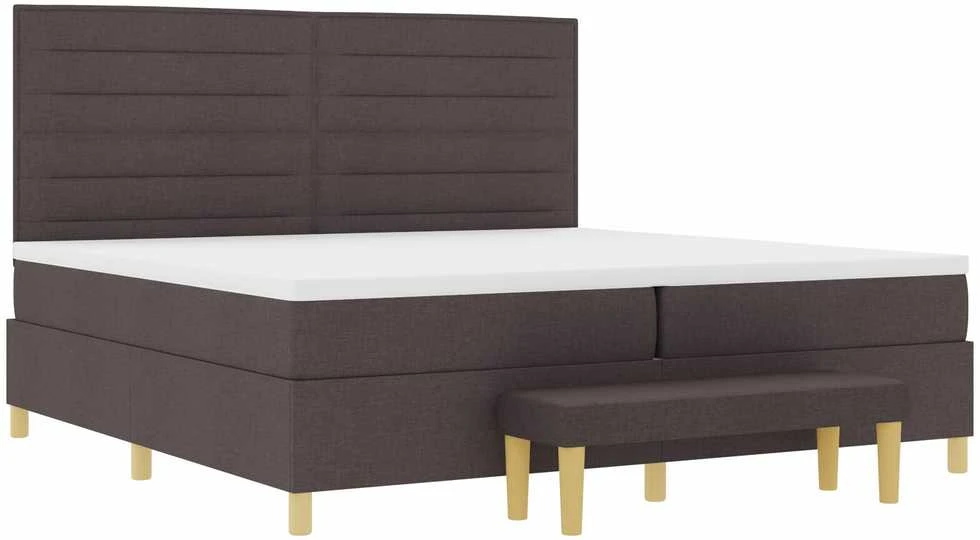 Kiemas lova su čiužiniu Tamsiai ruda 200 x 200 cm audinys