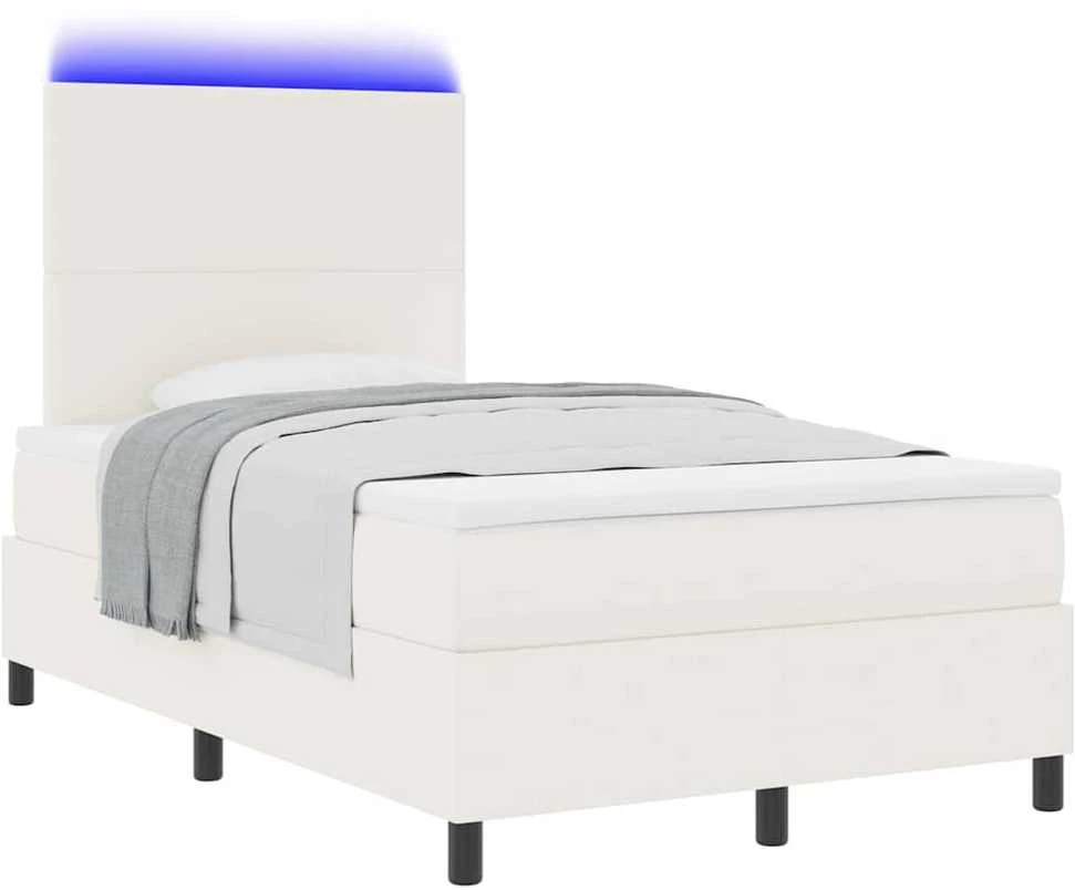 LED Čiužinio Lova su galvūgalio Kremas ir balta 120 x 200 cm