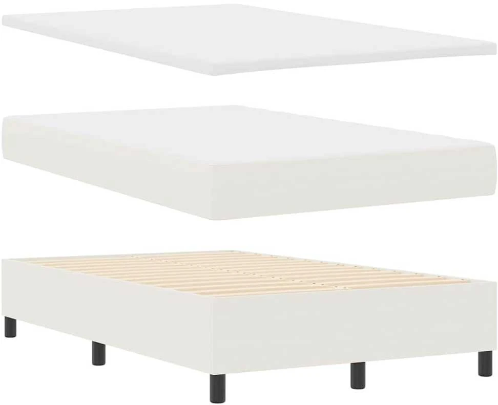LED Čiužinio Lova su galvūgalio Kremas ir balta 120 x 200 cm