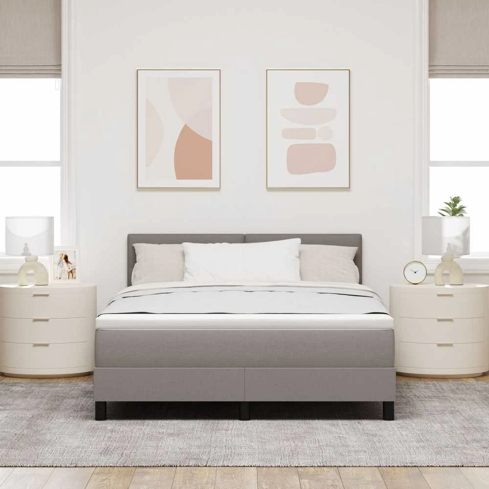 Kiemas lova su galvūgalio Taupe 140 x 200 cm audinys