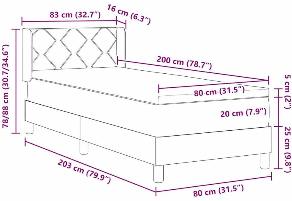 Kiemas lova su pagalve Tortora 200 x 80 cm audinys