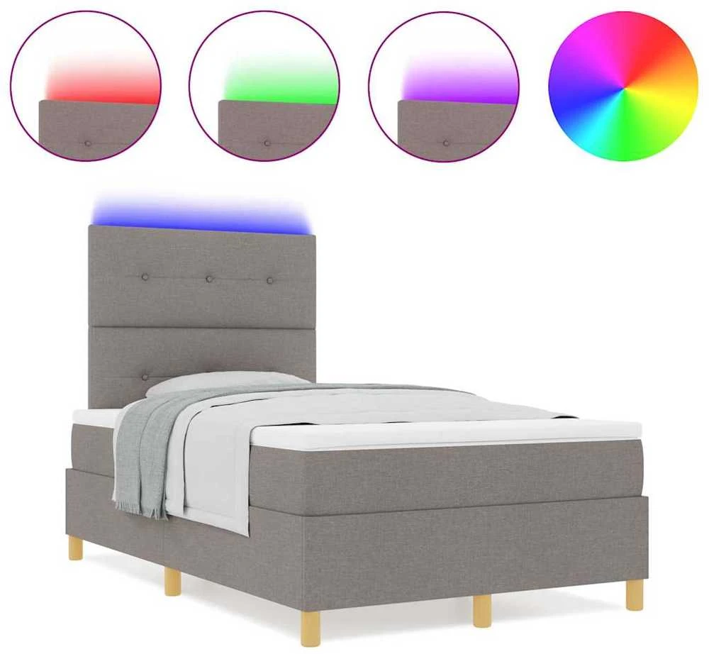 LED Čiužinio Lova su galvūgalio Tortora 120 x 190 cm audinys
