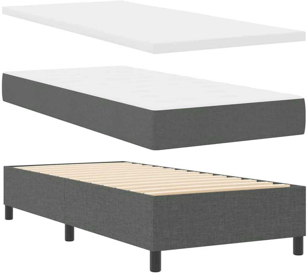Kiemas lova su galvūgalio Tamsiai pilka 80 x 200 cm audinys