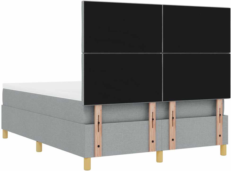Kiemas lova su pagalve Šviesiai pilka 200 x 140 cm audinys